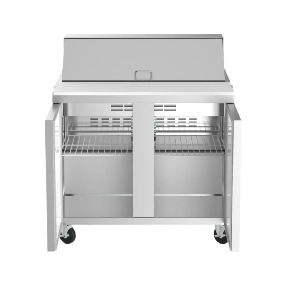 Coldline SP36 36" 2-Section Refrigerated Sandwich and Salad Prep Table, 10 Pans, Stainless Steel