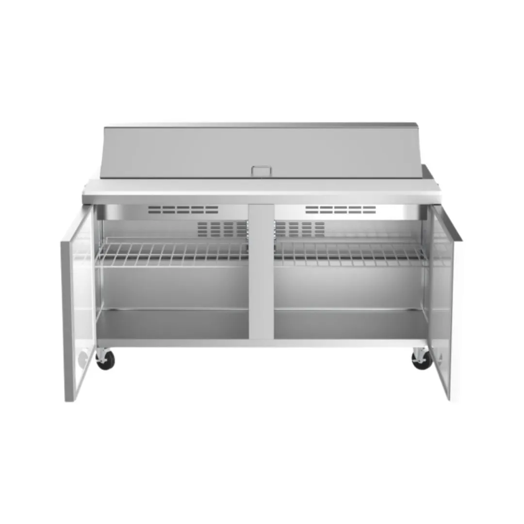 Coldline SP60 60" 2-Door Refrigerated Sandwich and Salad Prep Table, 16 Pans, Stainless Steel