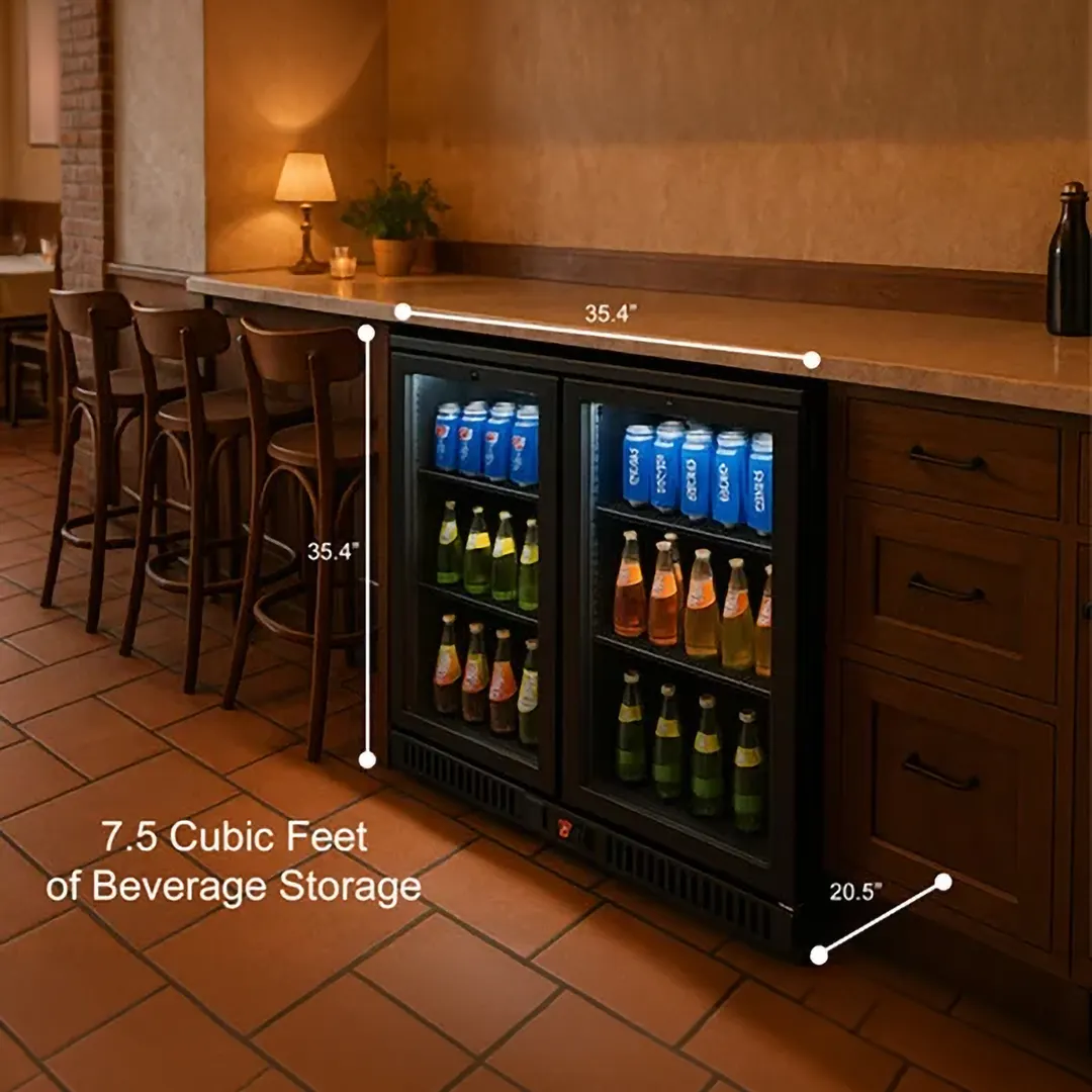 Vitlife Commercial VBBD-238H 35" Back Bar Cooler, 7.5 Cu Ft