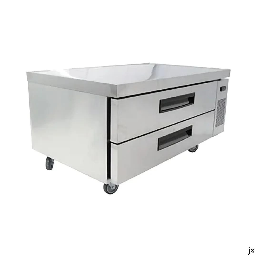 Vitlife Commercial VCB52TN 52" 2 Drawer Refrigerator Chef Base, Stainless Steel, 7.94 cu. ft.