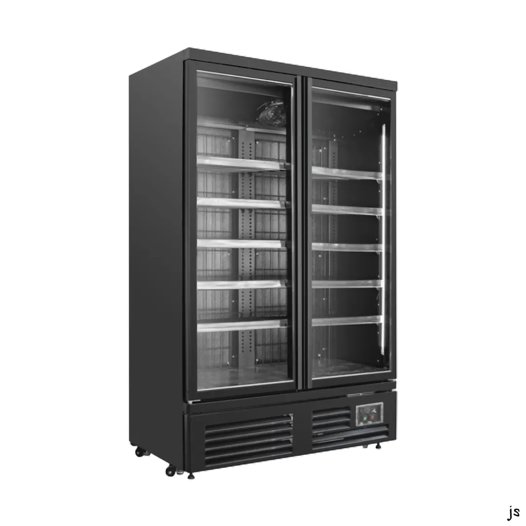 Vitlife Commercial VKDF-P1373TG 50" 2-Glass Door Freezer Merchandiser in Black, 28.6 Cu Ft