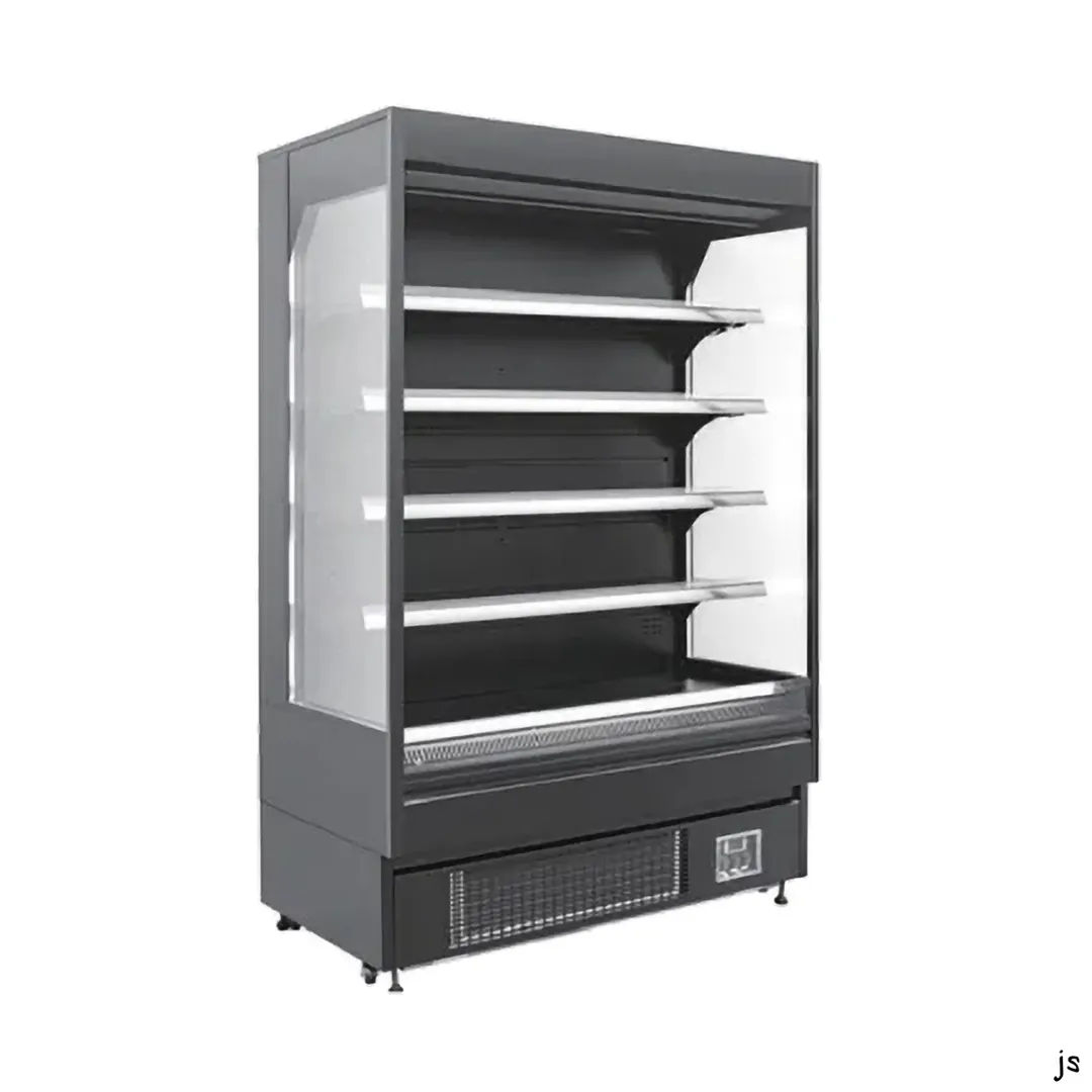 Vitlife Commercial VKMD-P2080E 77" Black Vertical Open Air Merchandiser, 4 Shelves, 39.7 cu. ft.