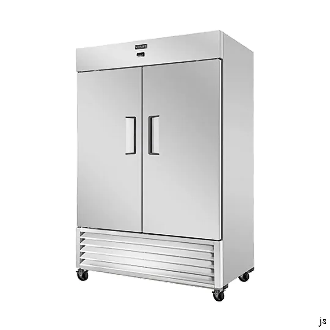 Vitlife Commercial VRB54R 54" 2-Solid Door Reach‑In Refrigerator, 46 cu. ft., Bottom Mounted Refrigeration