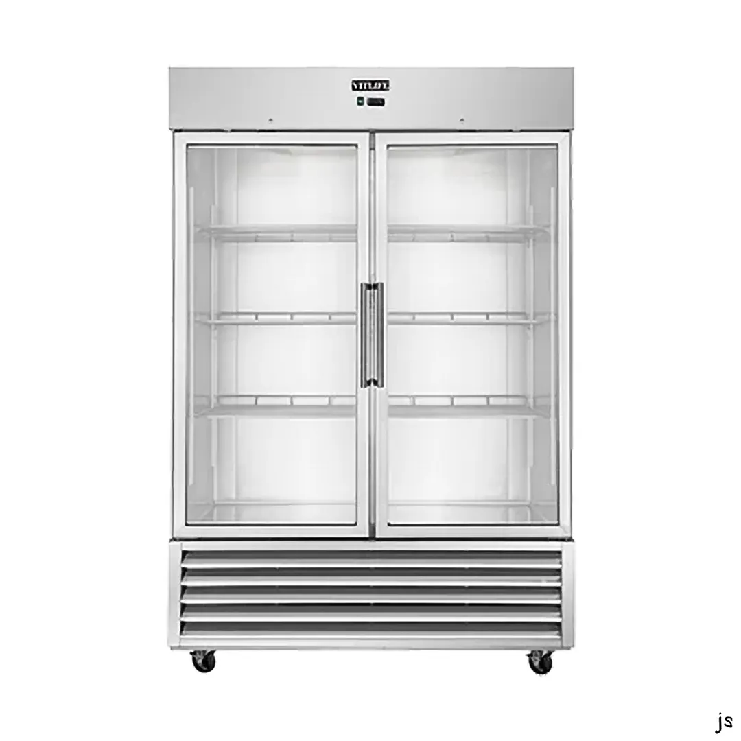 Vitlife Commercial VRB54RG 54" 2-Glass Door Reach-In Refrigerator, 46 cu. ft. Stainless Steel, Bottom Mounted