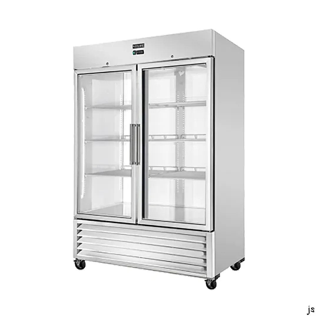 Vitlife Commercial VRB54RG 54" 2-Glass Door Reach-In Refrigerator, 46 cu. ft. Stainless Steel, Bottom Mounted