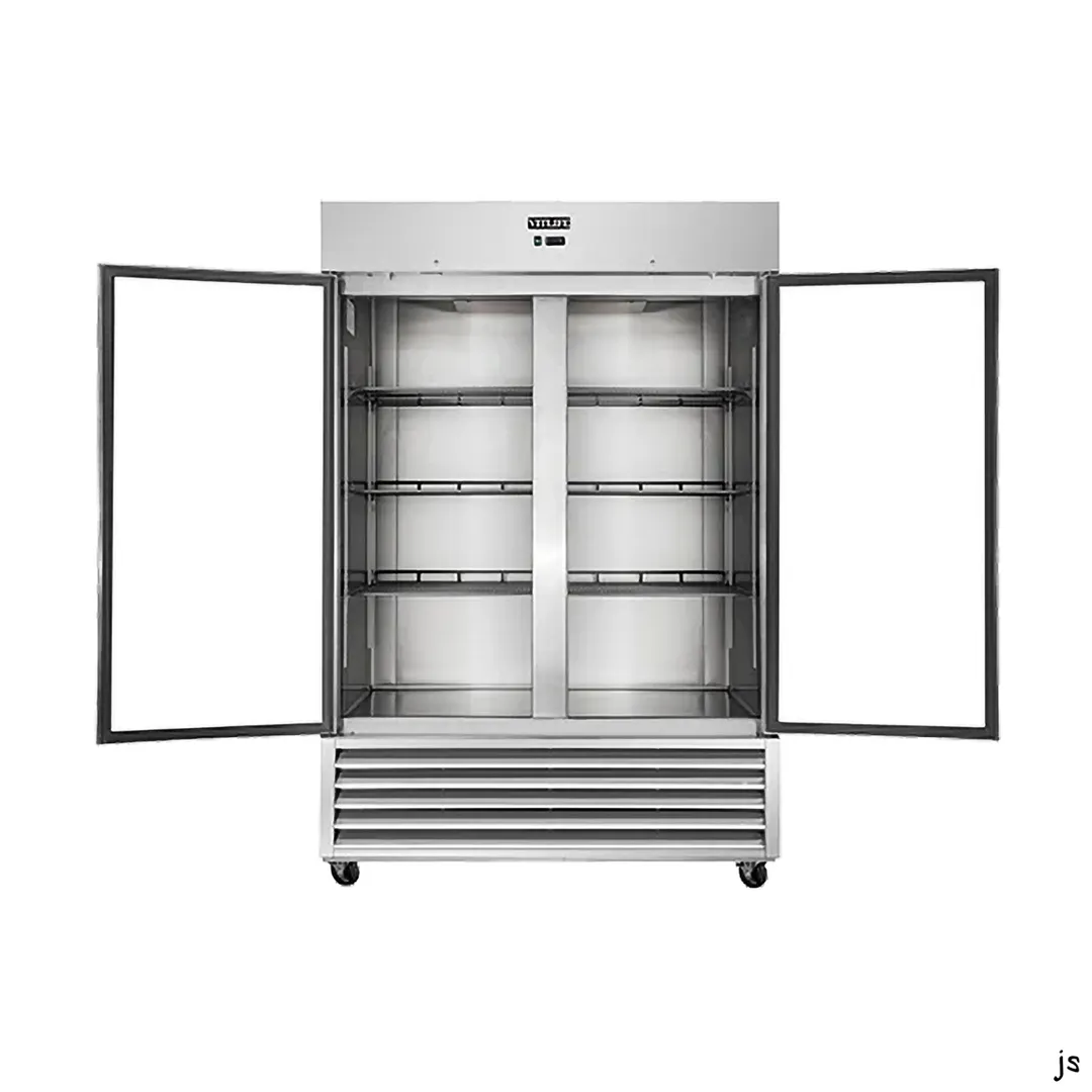 Vitlife Commercial VRB54RG 54" 2-Glass Door Reach-In Refrigerator, 46 cu. ft. Stainless Steel, Bottom Mounted