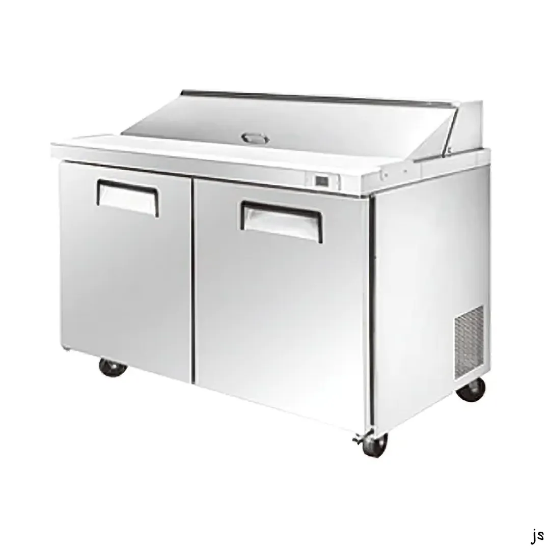 Vitlife Commercial VSP48 48" 2-Section Refrigerated Sandwich / Salad Prep Table, 13.8 cu. ft.