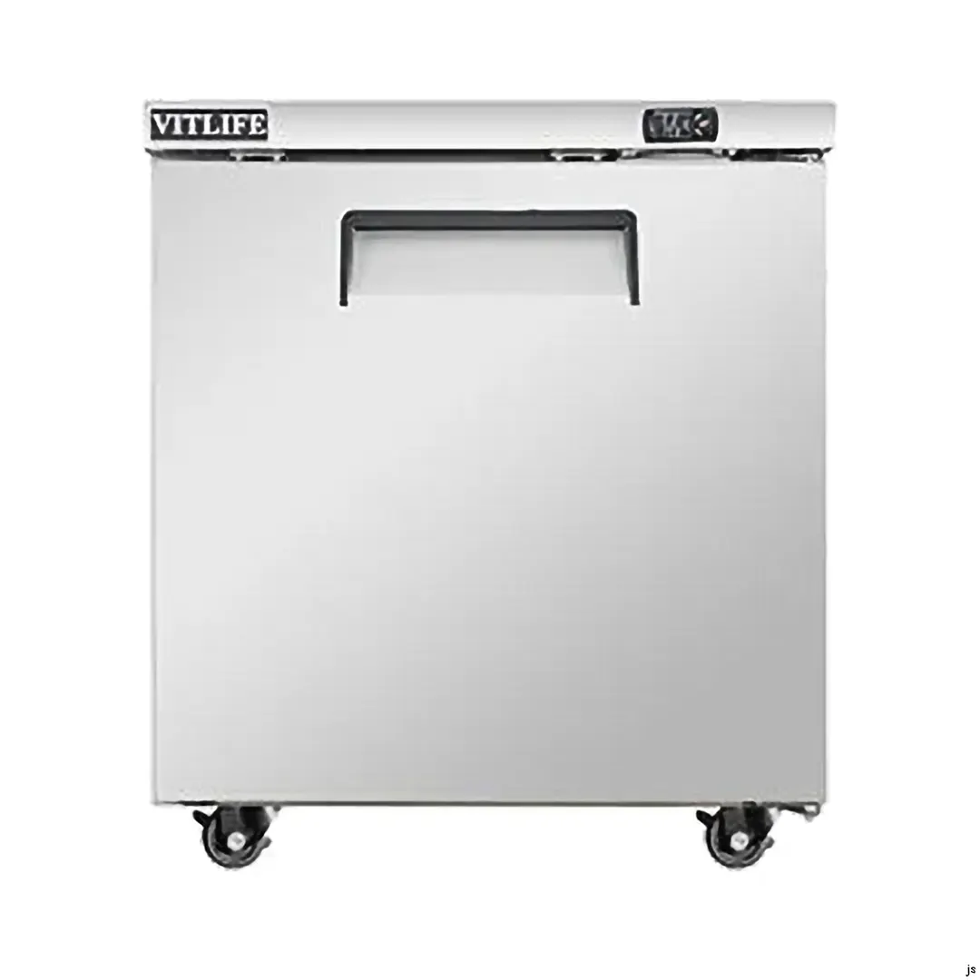 Vitlife Commercial VUC29R 29" 1-Solid Door Reach-In Undercounter Refrigerator, 6.7 cu. ft.
