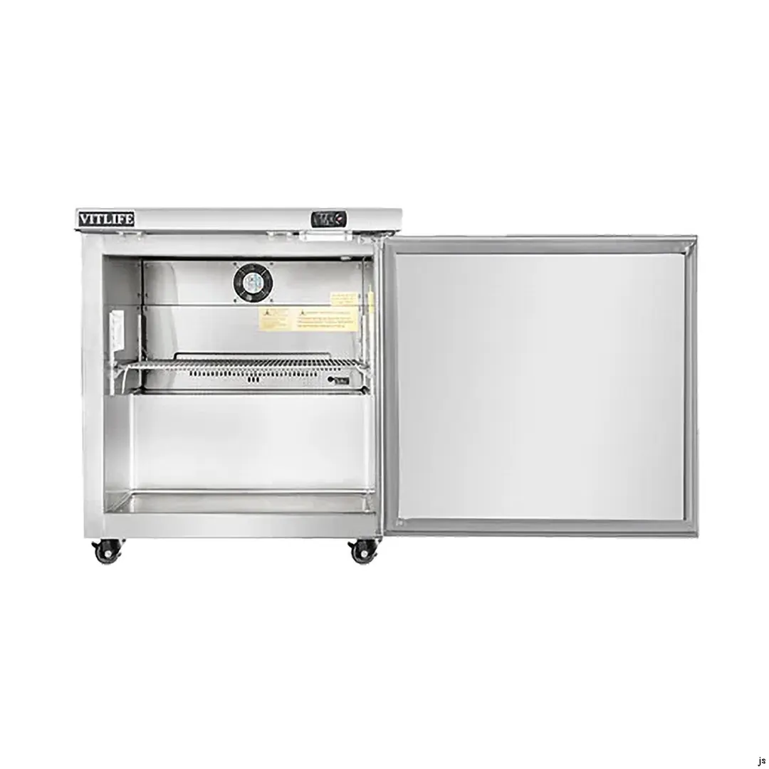 Vitlife Commercial VUC29R 29" 1-Solid Door Reach-In Undercounter Refrigerator, 6.7 cu. ft.