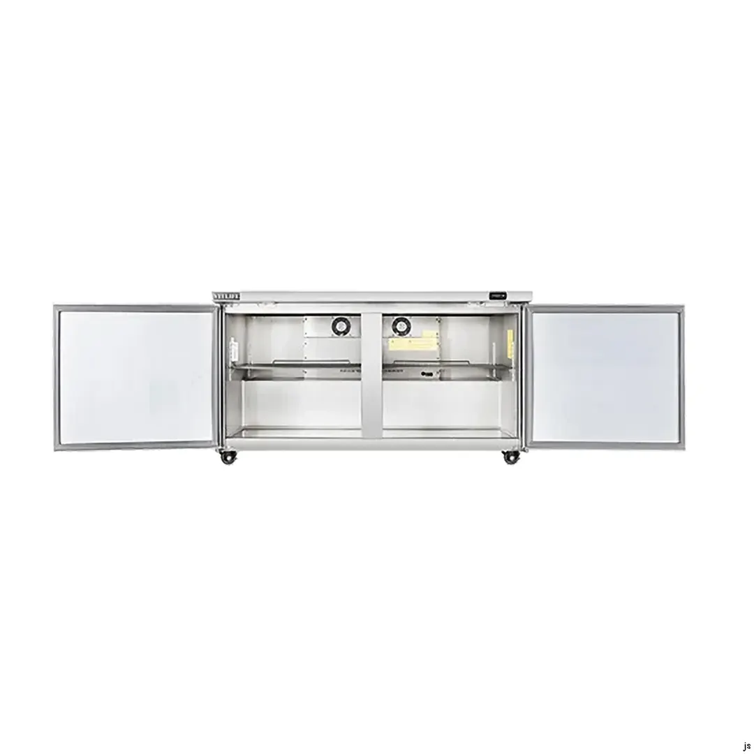 Vitlife Commercial VUC60R 60" 2-Solid Door Reach-In Undercounter Refrigerator, 14 cu. ft.
