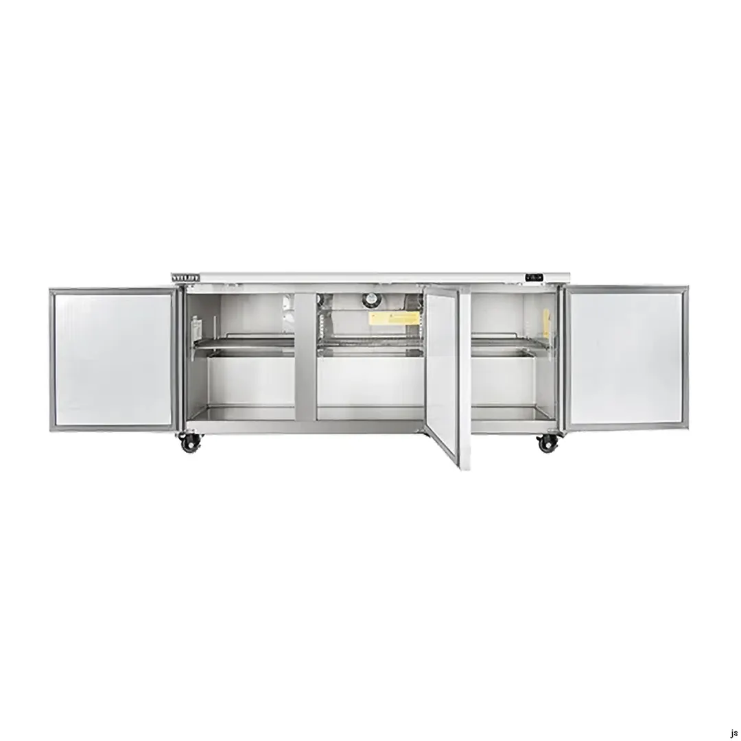 Vitlife Commercial VUC72R 72" 3-Solid Door Reach-In Undercounter Refrigerator, 16.6 cu. ft.