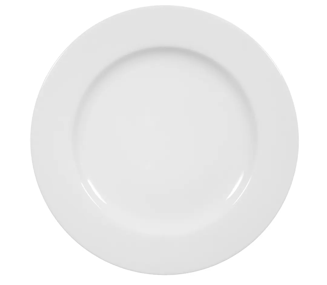 Seltmann 001-155188 - 10.2" Round White Porcelain Dinner Plate, Flat Edge, 10.2" Diameter