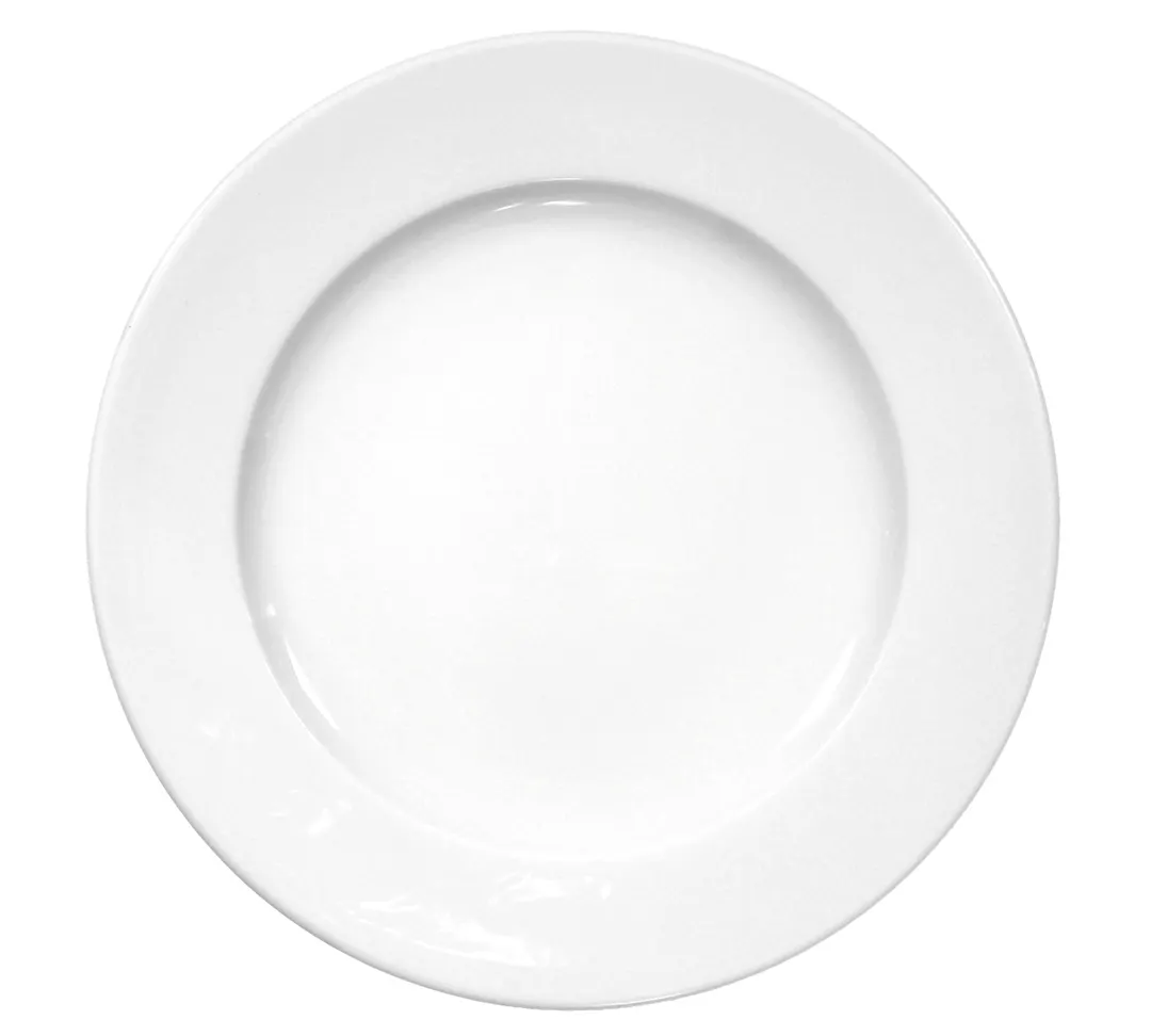 Seltmann 001-156022 Round White Porcelain Plate, 11.1" Diameter, Flat Edge, China Style