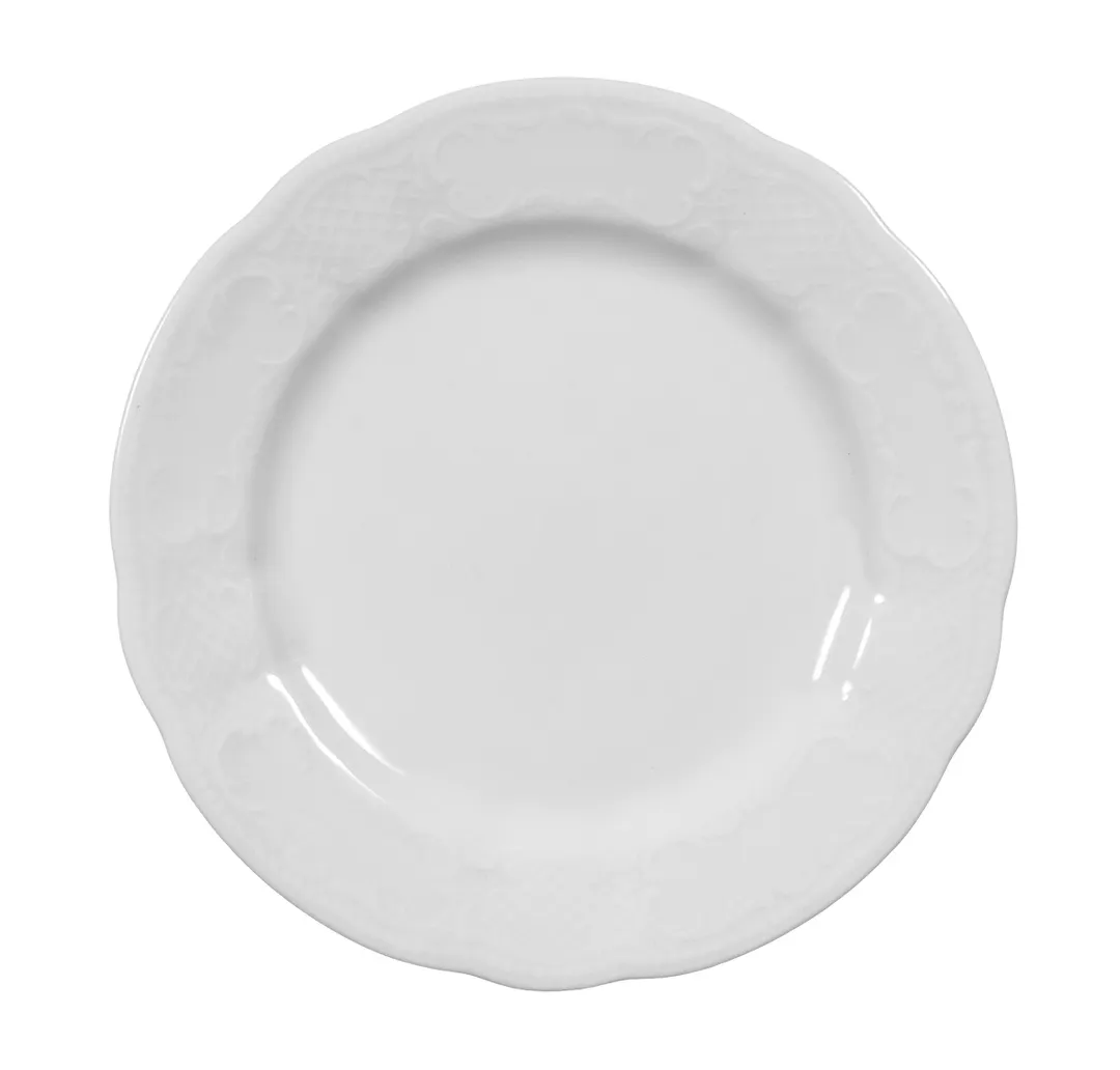 Seltmann 001-599434 China Plate – 6.69" Round Porcelain Plate Flat Edge Wide Rim Salzburg Style