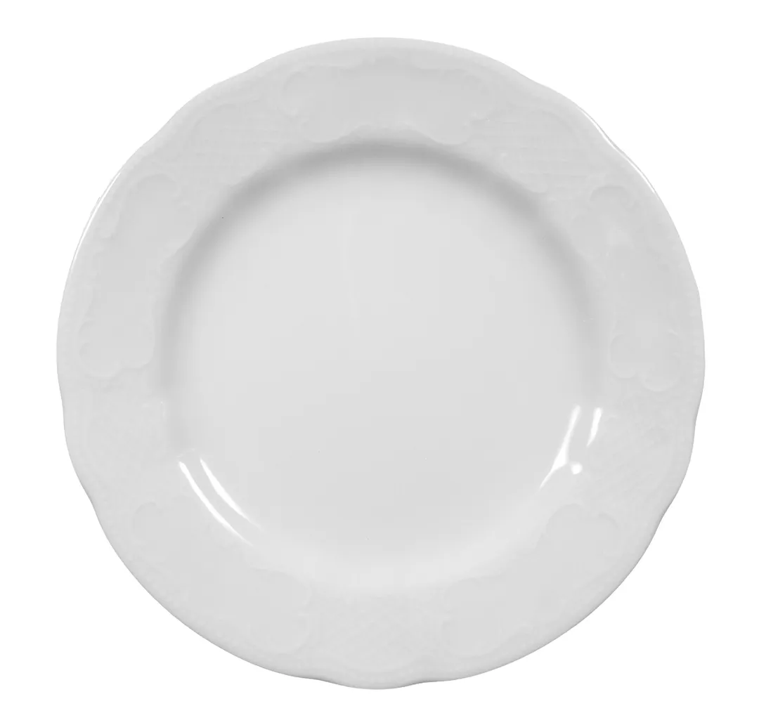 Seltmann 001-600047 - 8.27" Round Porcelain Dinner Plate, Flat Edge, Wide Rim, Salzburg Design