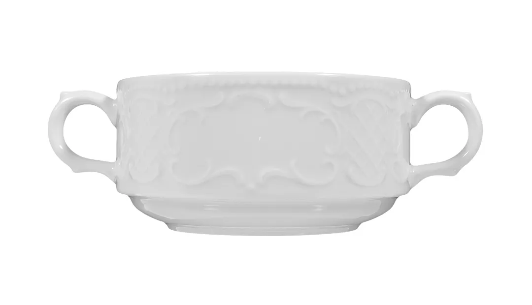 Seltmann 001-602242 Soup Cup, 9.5oz (8-9oz) Stackable Porcelain, Salzburg Design