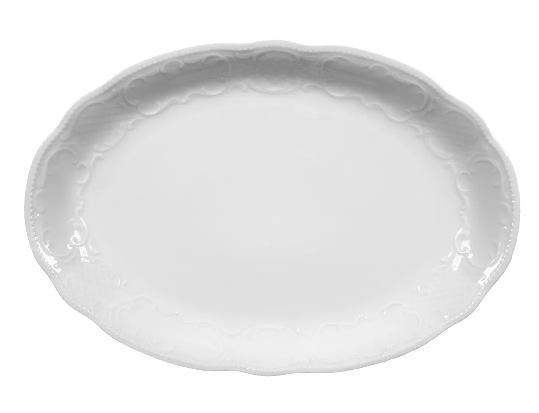 Seltmann 001-606215 Oval Porcelain Platter, 13.78" (13") Oval Shape, Salzburg White Finish - 1/Each