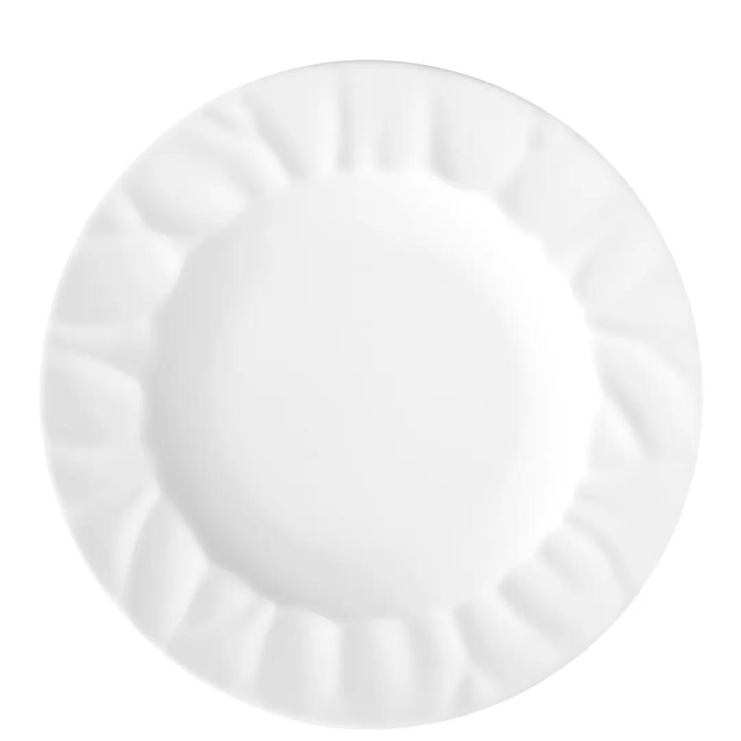 Seltmann 001-722049 - 6.75" Round White Porcelain China Plate, Venice Style, 6.75" Diameter - 1/Each