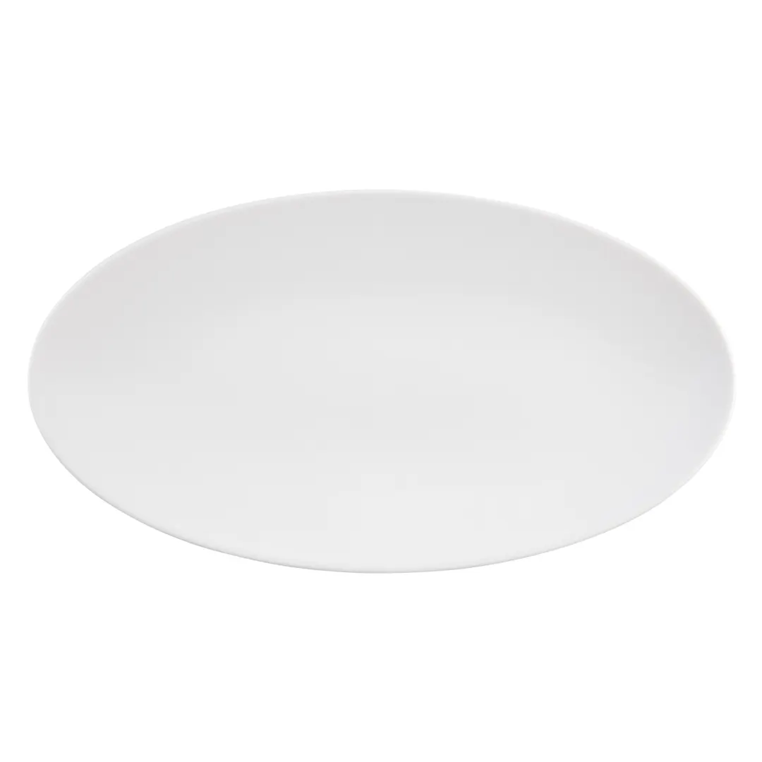 Seltmann 001-733789 Rectangular China Platter, 7" W x 12" L x 0.94" H, Fine Dining Coupe Style