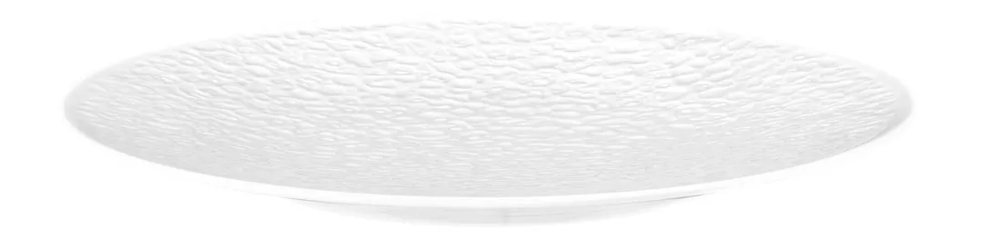 Seltmann 001-770480 11" Round Porcelain Dinner Plate, White Relief Design, Dishwasher Safe