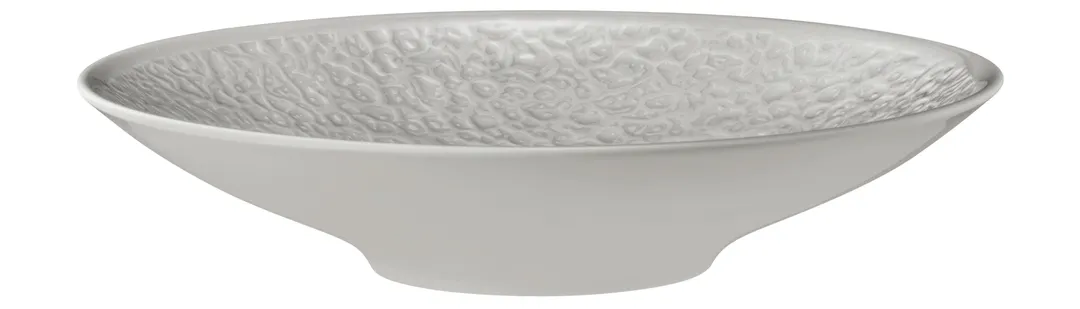 Mikasa 001-773868 Nori Grey Porcelain Bowl, 10" Diameter, 40oz (1.25qt) Relief Design, Round Shape