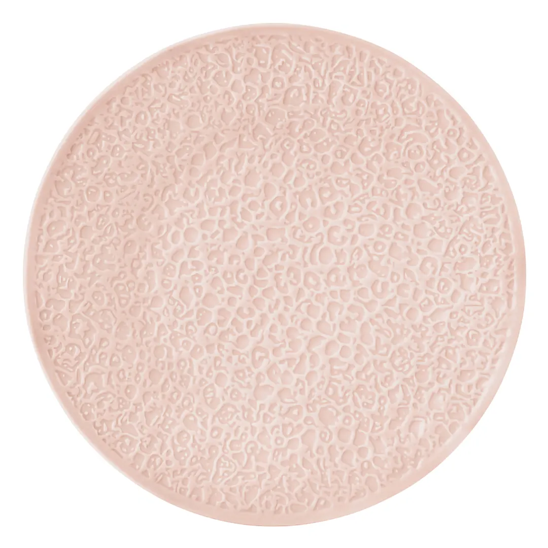 Mikasa 001-775437 China Plate, 10.375", Relief, Pink, Porcelain, Nori - Dishwasher Safe