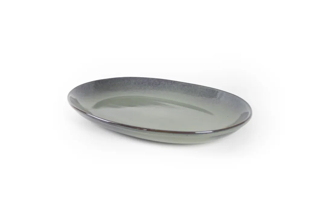 Select Concept 01-757-1-60 Oval Stoneware Platter, 11" W x 15" D x 1.9" H, Green China Dinnerware