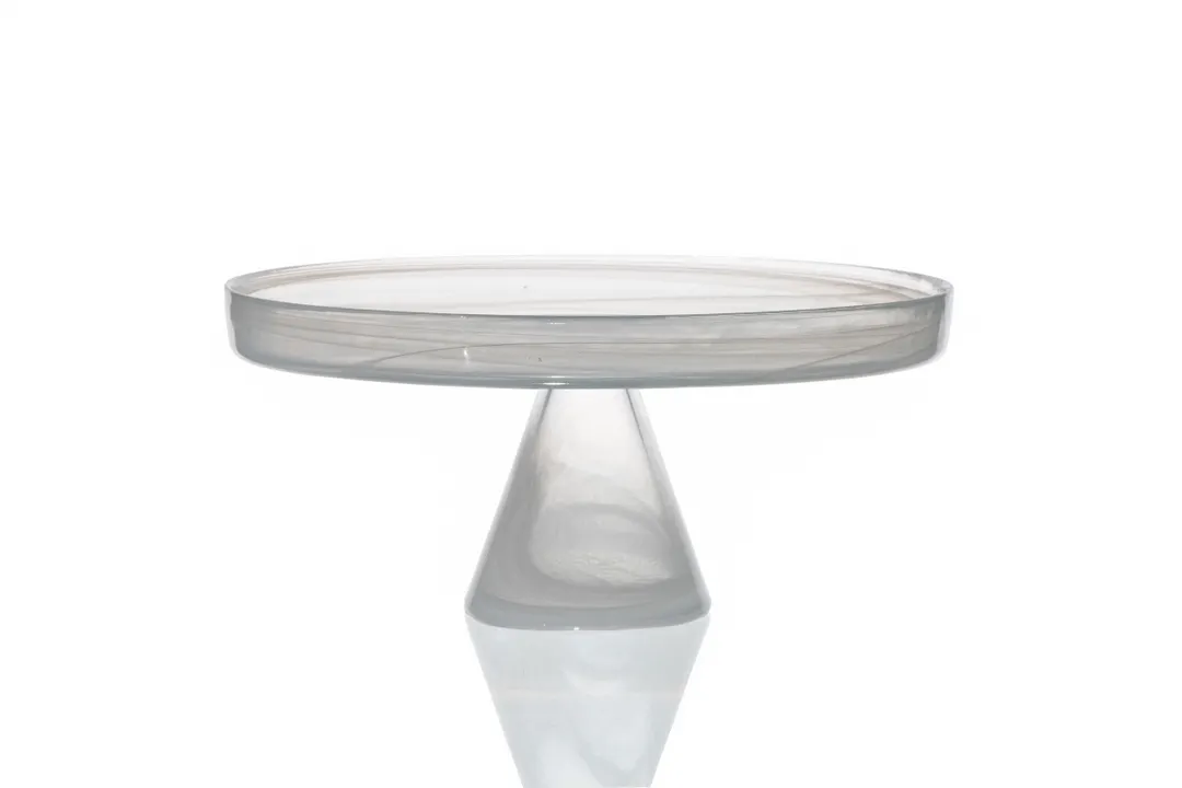 Ardacam 1404F-2033-2 Footed Plate Stand, 11.02" White Glass, 10-11" Diameter, Asos Finish - 1/Each
