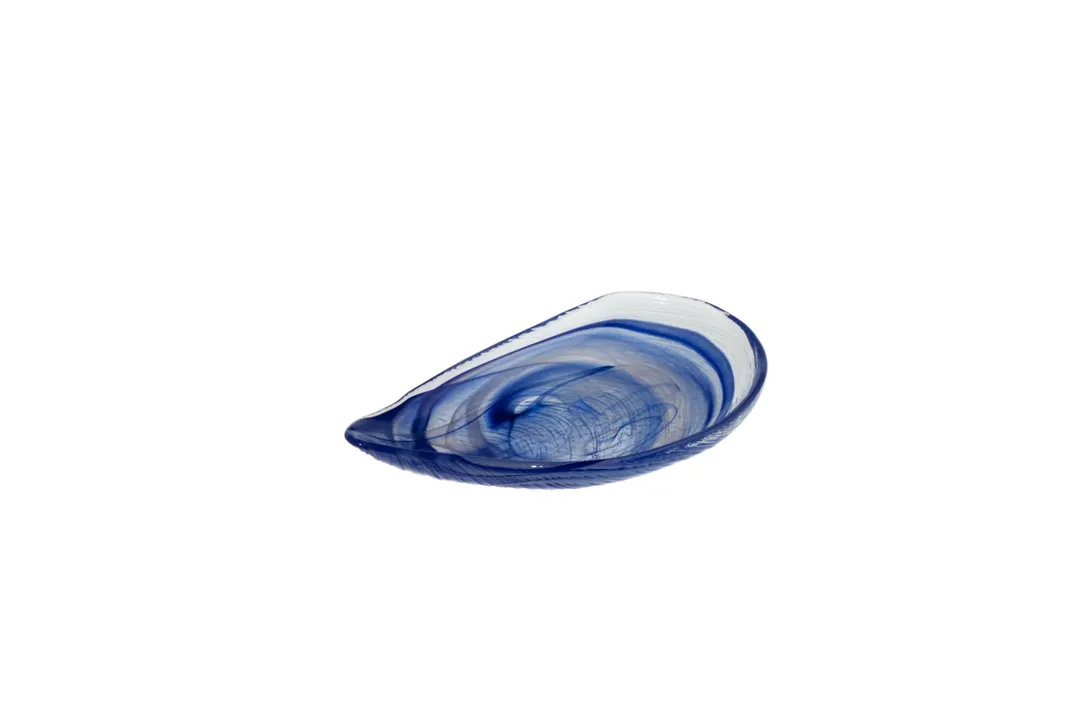 Ardacam 1953-64 Free Form Glass Plate, 8.875" Diameter, Blue & White Auster Finish, Dinnerware