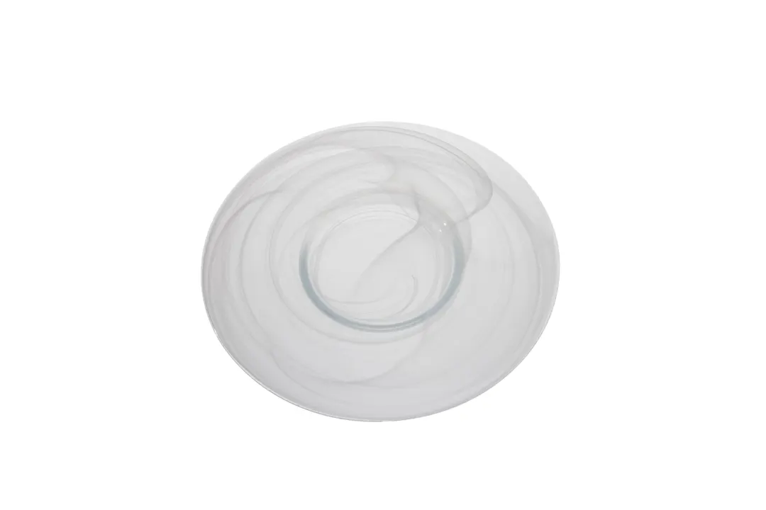 Ardacam 1969-2 Gusto Round Glass Plate, 11" White Dinnerware, Elegant Clear Finish