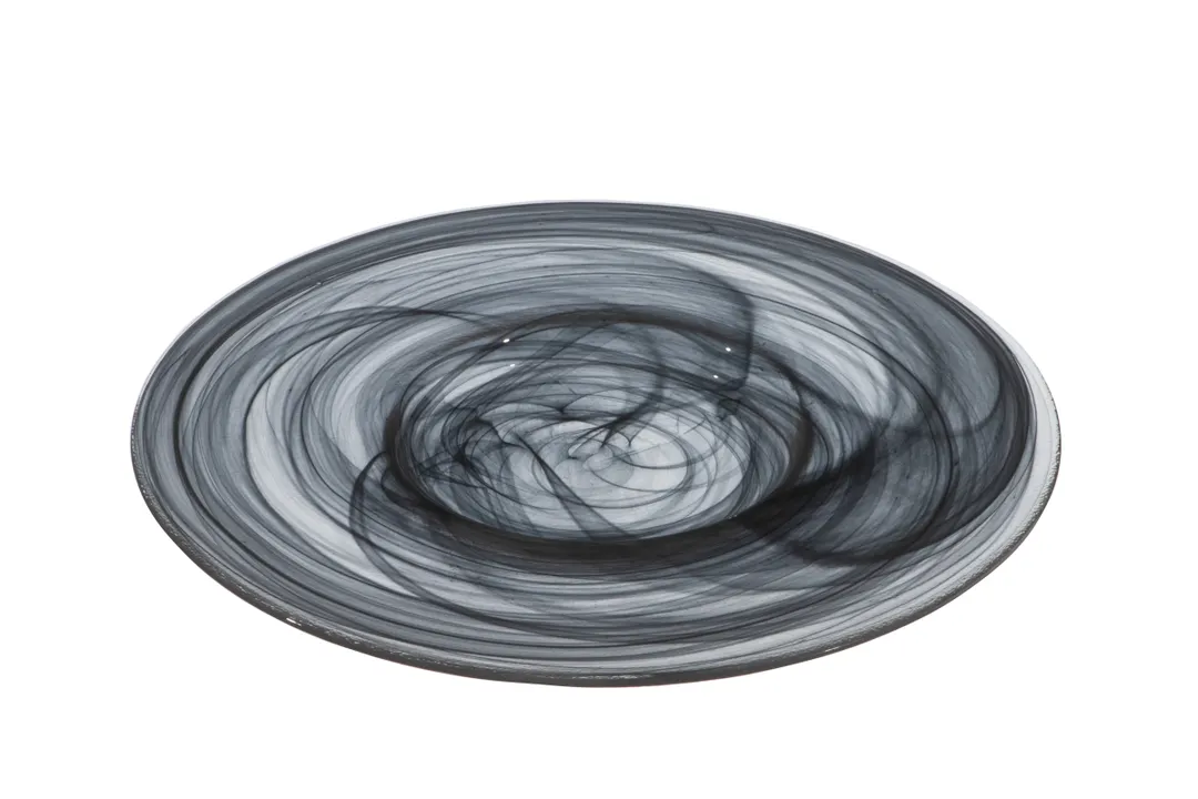 Ardacam 1969-43 Gusto Round Glass Plate, 11" Diameter, Black Finish, Premium Dinnerware