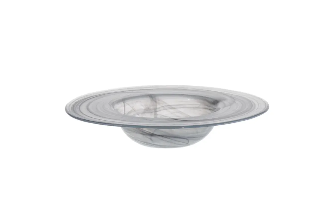 Ardacam 1984-7 Glass Bowl, 11.8" Diameter, 25 Oz Capacity, Black White Gusto, Glass Dinnerware