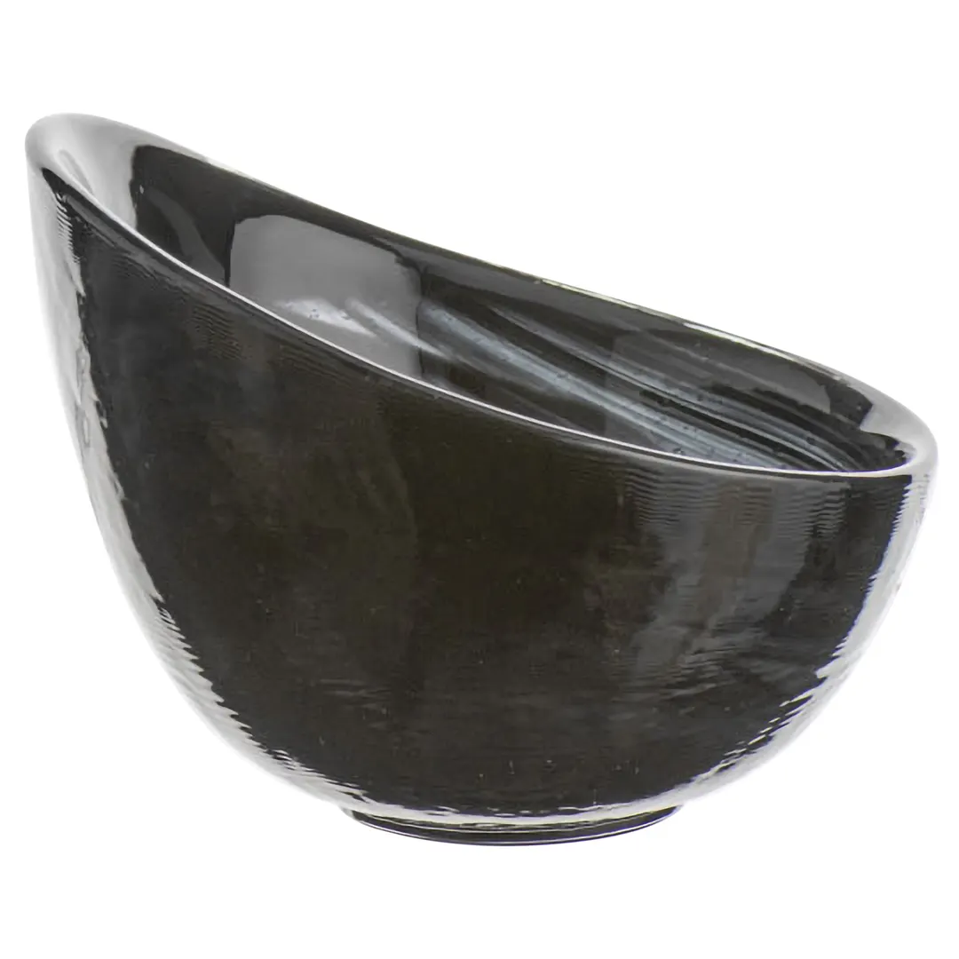 Mikasa 2066-43 Ardacam Serving Bowl, 3.94" Diameter, White, Black Glass, Gusto Design