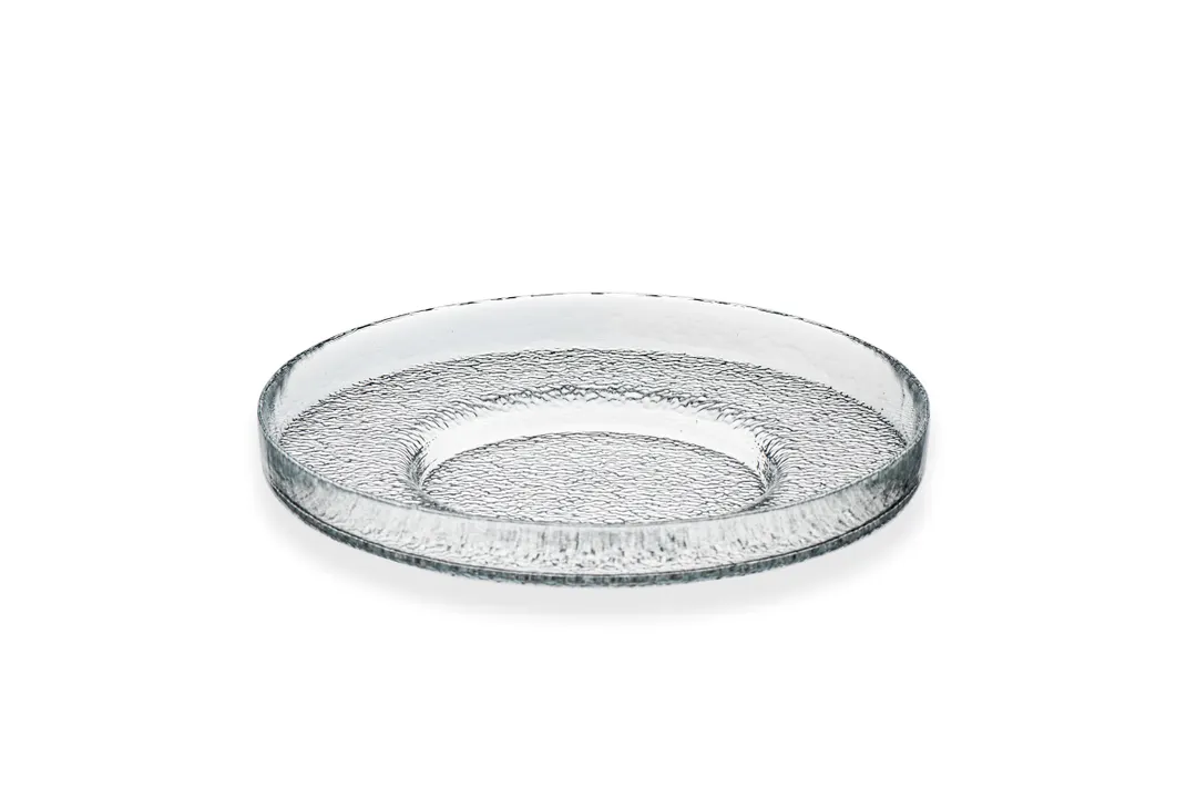 Ardacam 2105-1 Madison Round Glass Plate, 9.5" Clear Crystal Dinnerware, Elegant Transparent Finish
