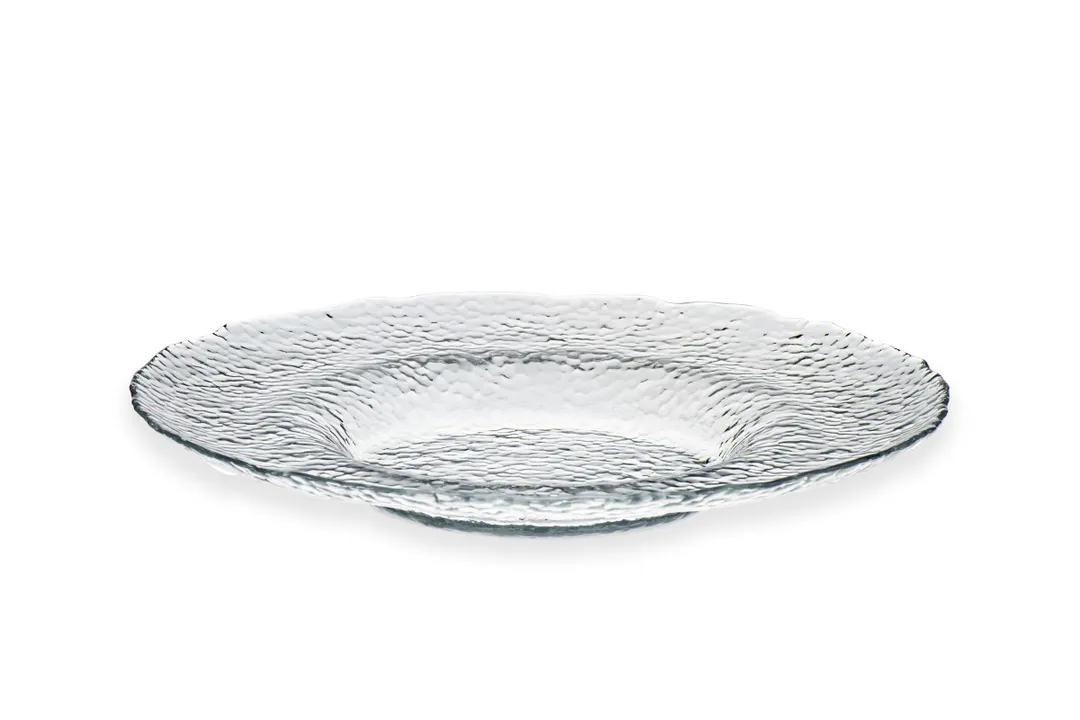 Ardacam 2234-1 Glass Plate – 11" Round Hammered Clear Glass Dinnerware Plate