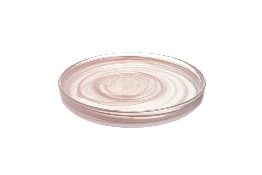 Ardacam 2445-3 - Round Glass Dinner Plate, 8.27" Diameter, New Pink Finish, Elegant Tableware