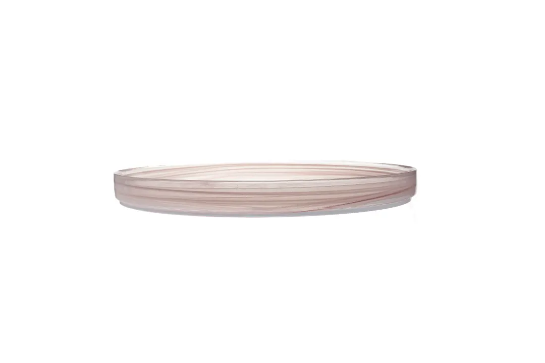 Ardacam 2446-3 Footed Glass Plate, 11" Round, New Pink Finish, Asos Style