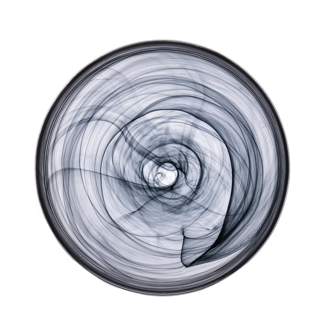 Ardacam 2446-43 Footed Glass Dinner Plate, 11" Round, Black Asos Finish, Elegant Tableware