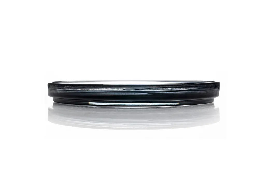 Ardacam 2448-43 Round Glass Dinner Plate, 7.28" Diameter, New Black Finish, Asos Style