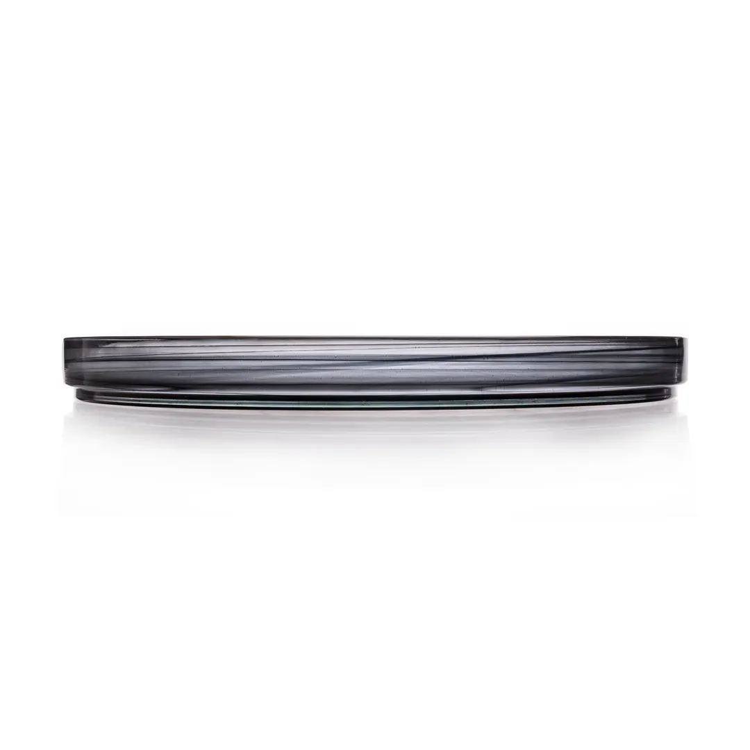 Ardacam 2449-43 Glass Plate - 9.45" Round Black Glass Dinnerware, Smallware Tabletops