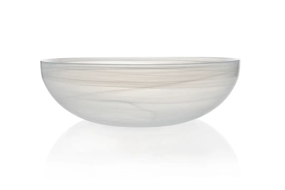 Ardacam 2510-2 Glass Serving Bowl, 10.23" Diameter, 90.3 oz 2.8 Qt Capacity, White Finish, Ethos