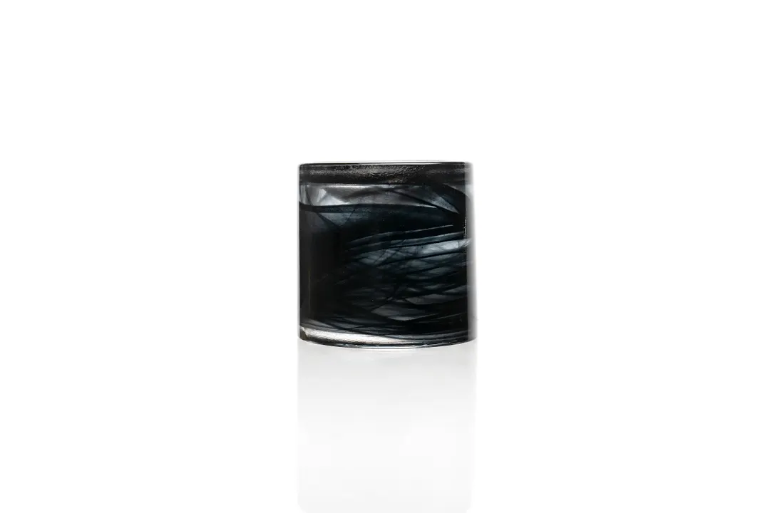 Ardacam 2556-43 Round Glass Bowl, 3.94" Diameter, 14.25 oz Capacity, Black Hollow, 2-4" Size