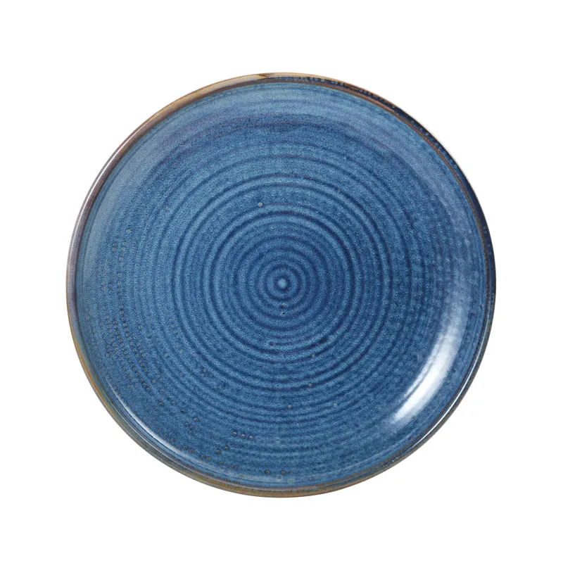 Mikasa 5255975 Starlit Plate, 11" Dia., Round, Coupe Rim, Vitrified Porcelain, Blue