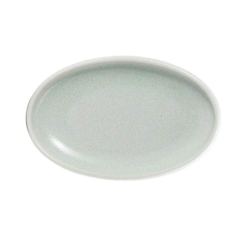 Mikasa 5255980 Jade Plate, 8"L x 5-5/16"W, Oval, Coupe Rim, Vitrified Porcelain