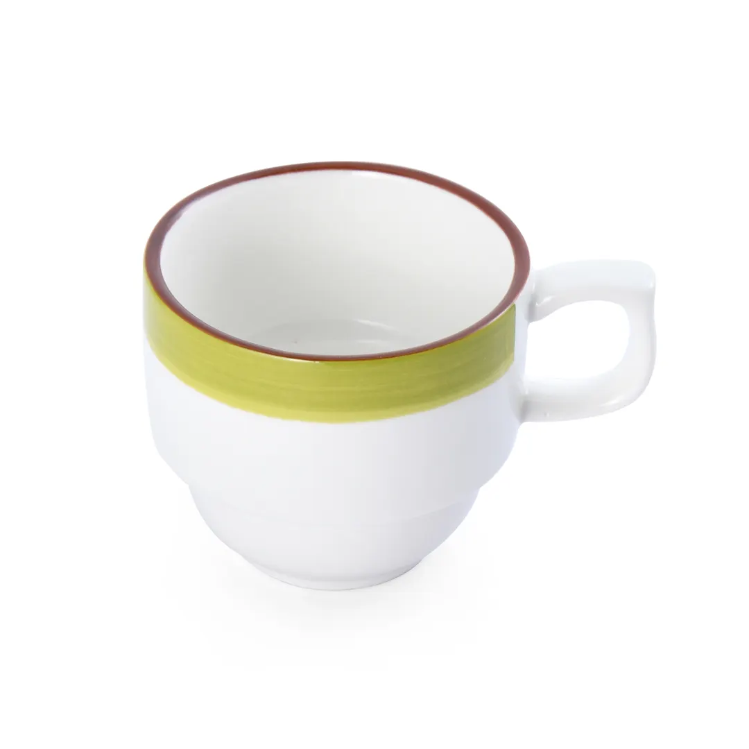 Mikasa 5256050 Sunday Brunch China Mug, 8.5oz, Green, Ceramic Porcelain, Dishwasher Safe