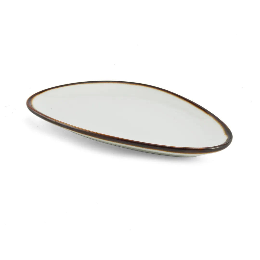 Mikasa 5256148 China Plate, 9" Lodge Plate, Egg Shaped, Coupe Rim, Cream White, Vitrified Porcelain