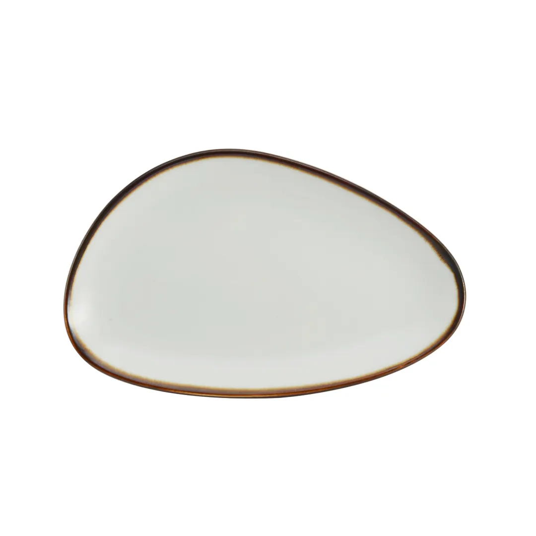 Mikasa 5256148 China Plate, 9" Lodge Plate, Egg Shaped, Coupe Rim, Cream White, Vitrified Porcelain