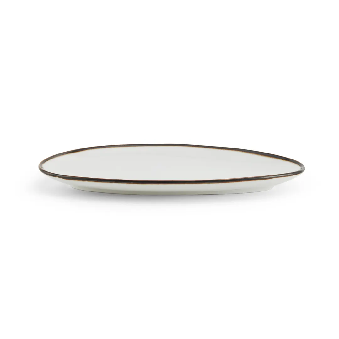 Mikasa 5256150 China Plate, 11" Lodge Plate, Egg Shaped, Coupe Rim, Cream White, Vitrified Porcelain