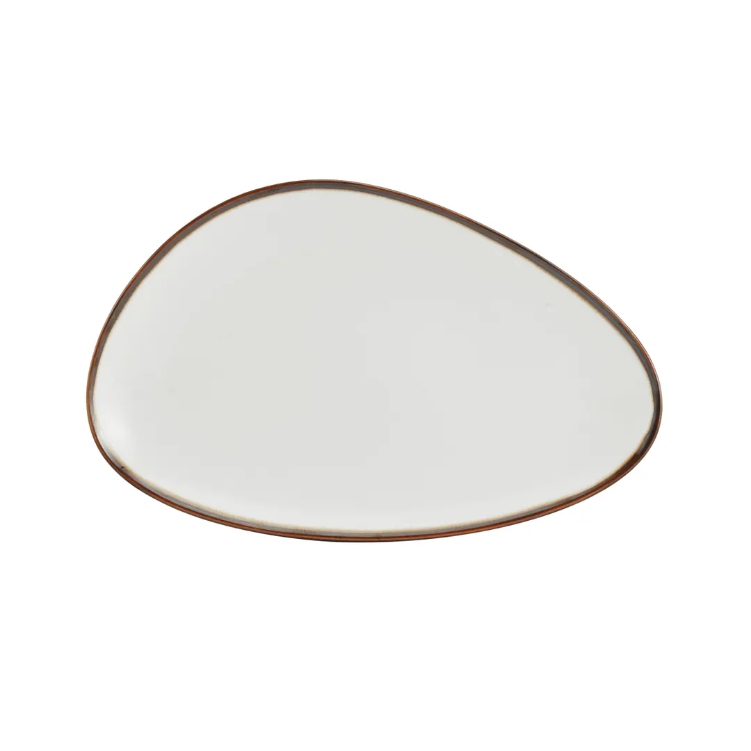 Mikasa 5256150 China Plate, 11" Lodge Plate, Egg Shaped, Coupe Rim, Cream White, Vitrified Porcelain