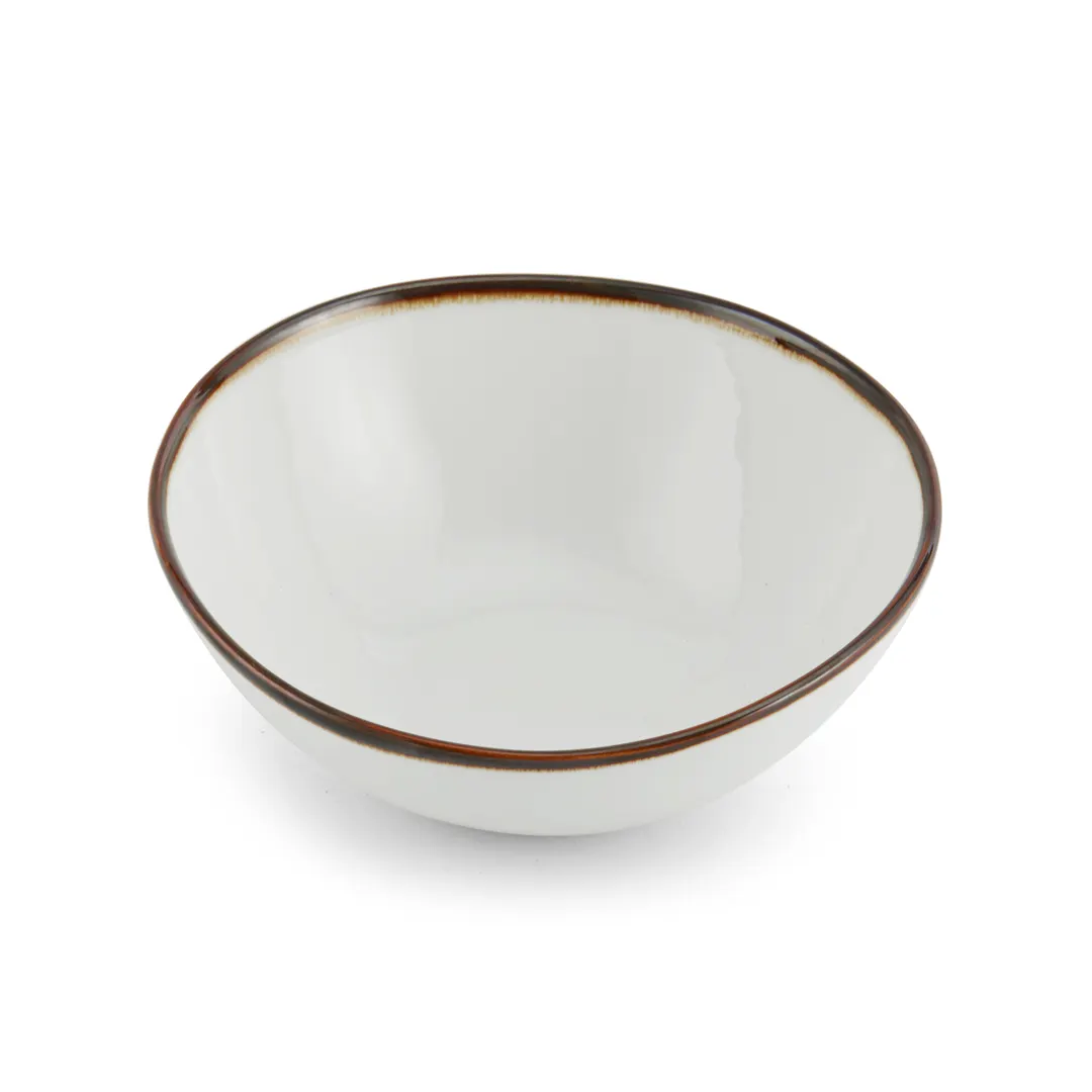 Mikasa 5256153 Lodge Bowl, 20 oz (0.6 qt), 7" Diameter, Cream White Vitrified Porcelain Dinnerware